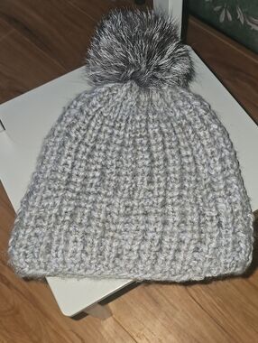 Surell Beanie With Fox Fur Pompom